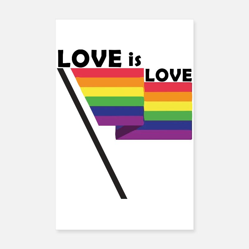 love is love flag - Poster 20x30 cm - Weiß