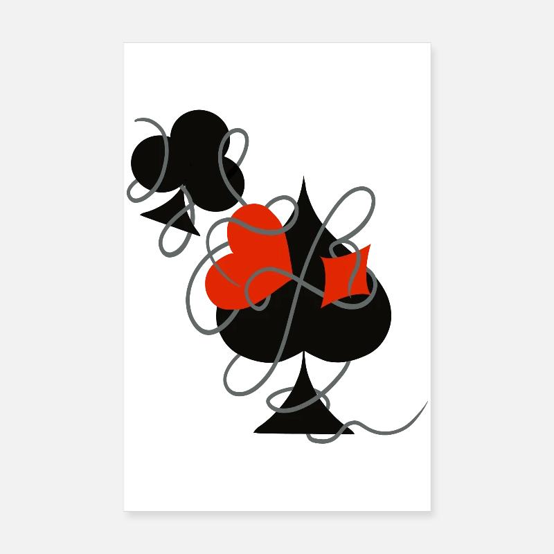 Luck in the game ... | Playing Cards | Gift Poster 8" x 12" (20x30 cm)