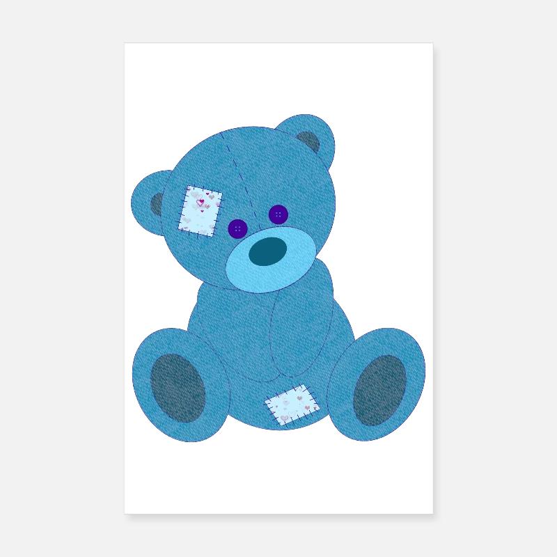 Blauer Bär Poster 20x30 cm