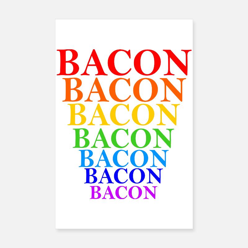 Regenbogen Bacon Stapel Design Poster 20x30 cm