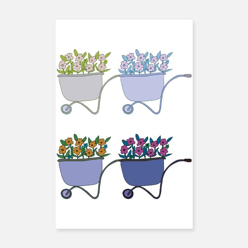 Brouettes 4 fois Poster 20 x 30 cm