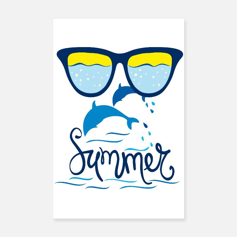 Dauphins, Océan, Été Poster 20 x 30 cm