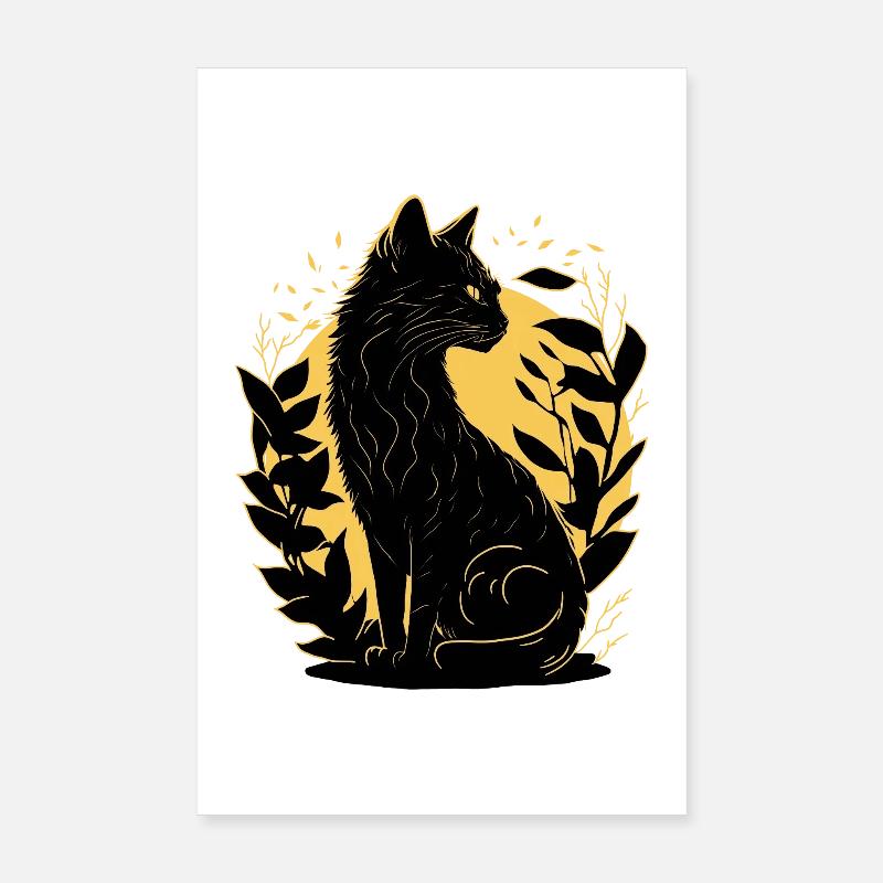 Silhouette De Chat Poster 20 x 30 cm