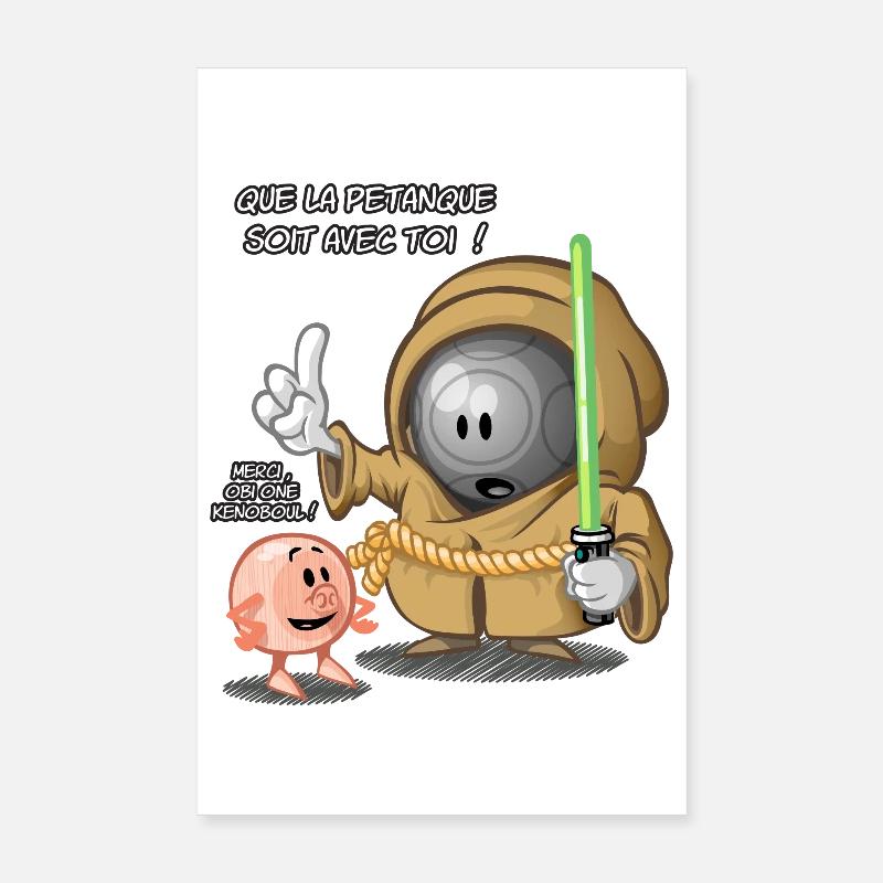 Que la pétanque soit avec toi ! - Poster 20 x 30 cm - blanc