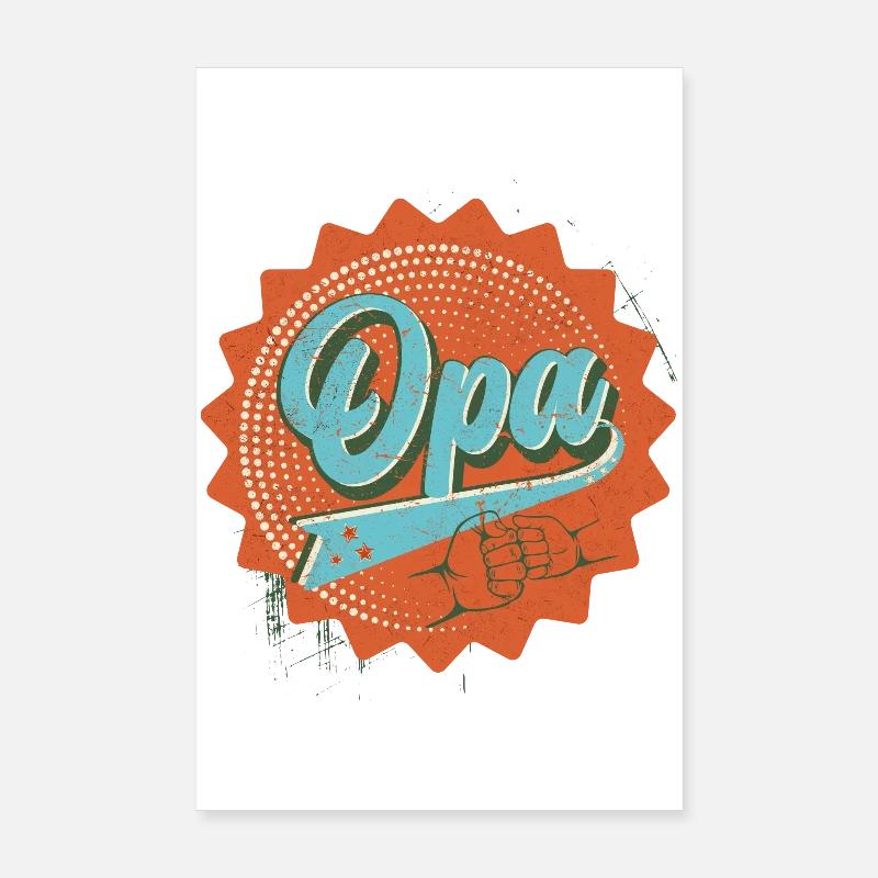 Opa retro Poster 20x30 cm