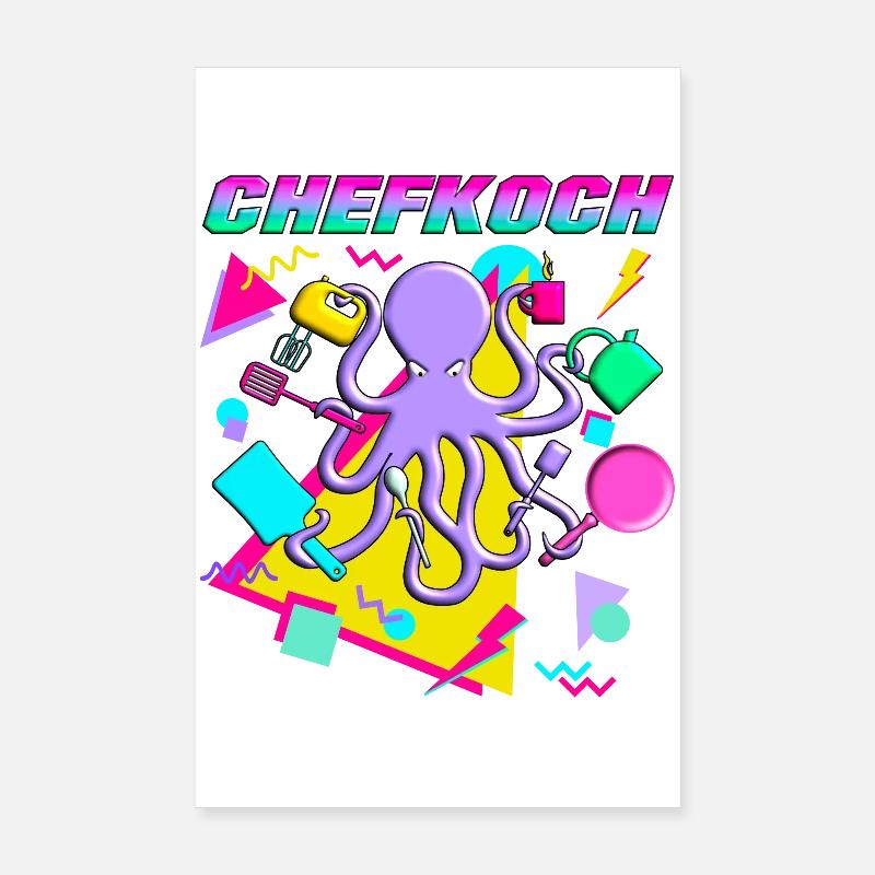 Octopus Chef Poster 20 x 30 cm