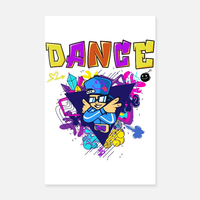 Design imprimé vibrant de style breakdance Poster 20 x 30 cm