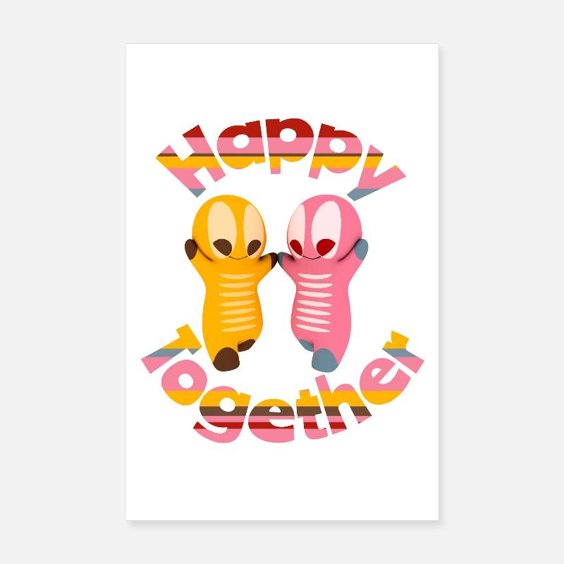 Niedliche Kawaiifiguren Poster 20x30 cm