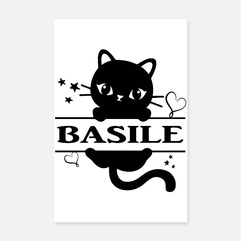 Basile t-shirt cat gift idea cat Poster 8" x 12" (20x30 cm)