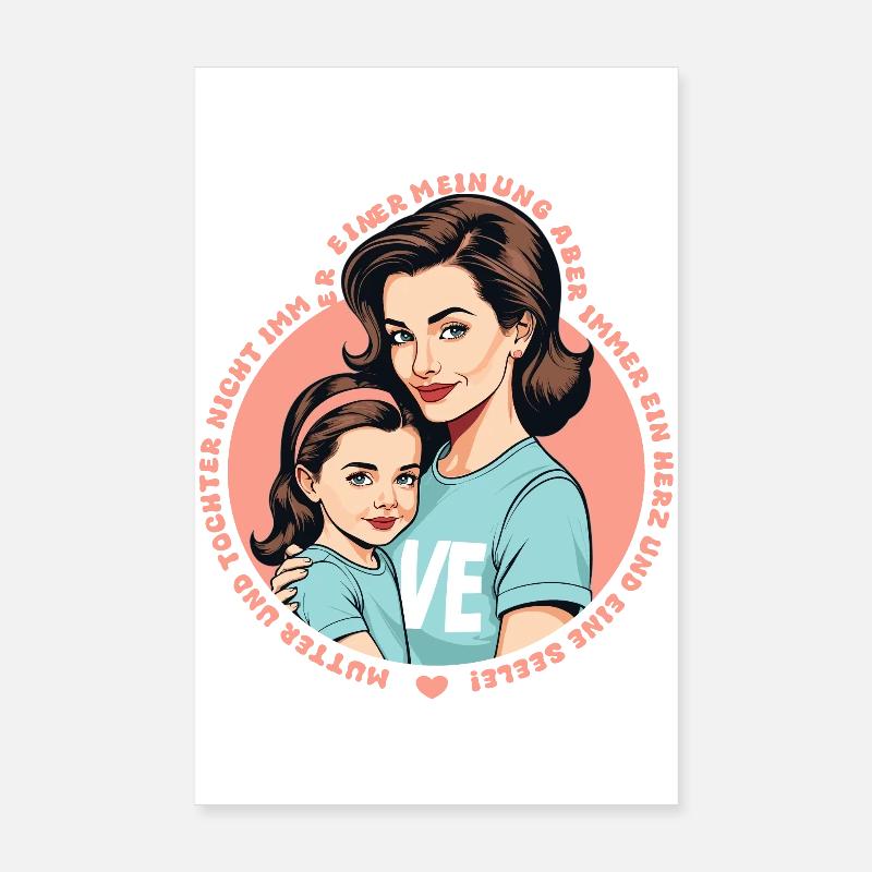 Mutter und Tochter Poster 20x30 cm