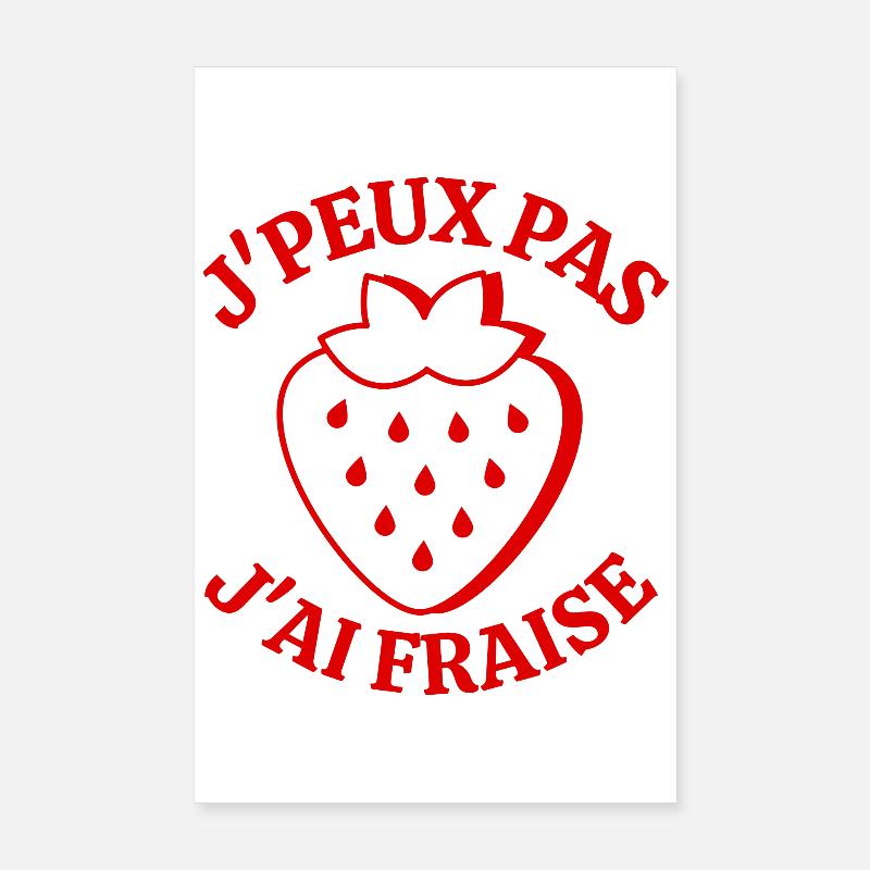 Erdbeere, ich mag Erdbeeren, rote Früchte Poster 20x30 cm
