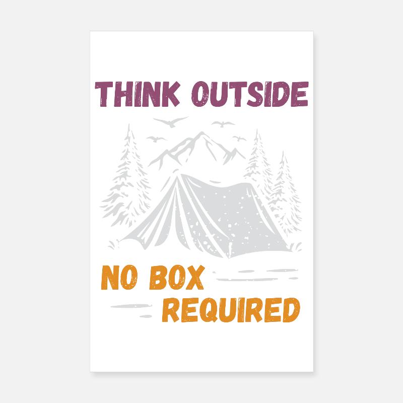 Camping, Hiking, Forest - Think Outside Poster 8" x 12" (20x30 cm)