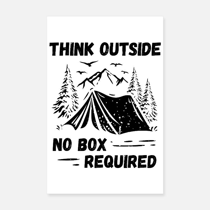Camping, Hiking, Forest - Think Outside Poster 8" x 12" (20x30 cm)