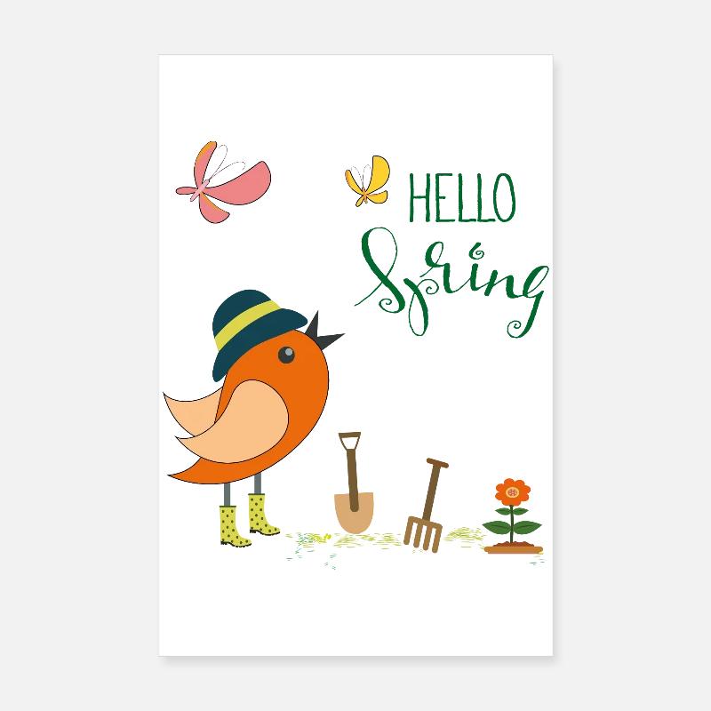 Hello Spring Garten Poster 20x30 cm