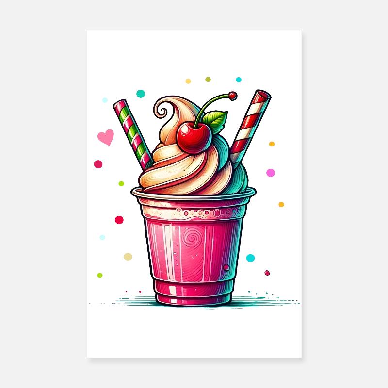 Seductive Cherry Dreams: Cherry Milkshake Poster 8" x 12" (20x30 cm)
