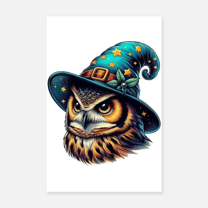 Zauberer Eule Poster 20x30 cm