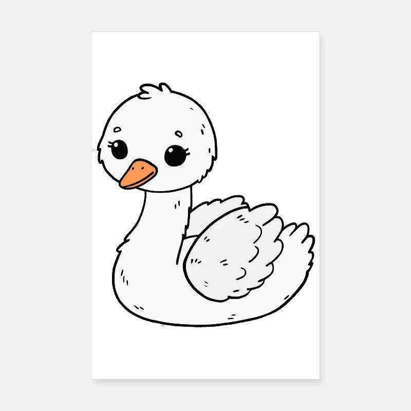 Swan Poster 8" x 12" (20x30 cm)