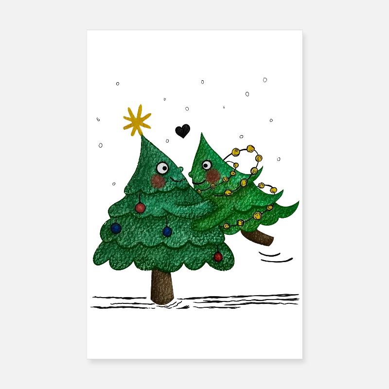 De jolis sapins de Noël Poster 20 x 30 cm