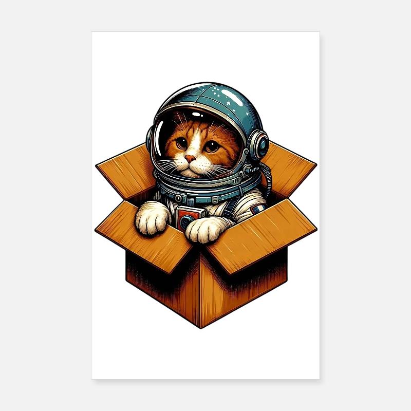 Astronaut Cat Poster 8" x 12" (20x30 cm)
