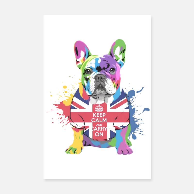 Rainbow Bulldog Union Jack Poster 8" x 12" (20x30 cm)