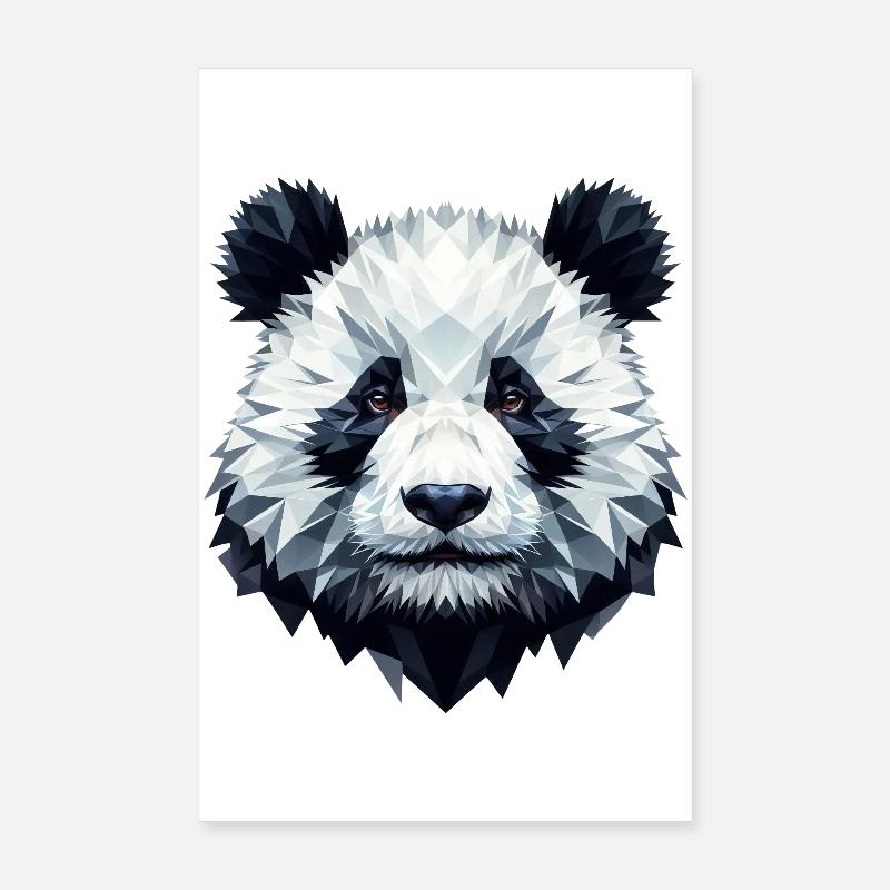 Panda Gesicht Polygon Kunst Geometrie Poster 20x30 cm