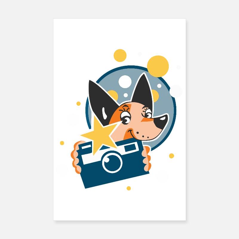 Chien Photographe  Poster 20 x 30 cm