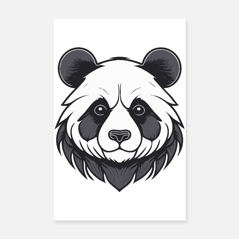 Portrait d’animal panda facile d’entretien Poster 20 x 30 cm