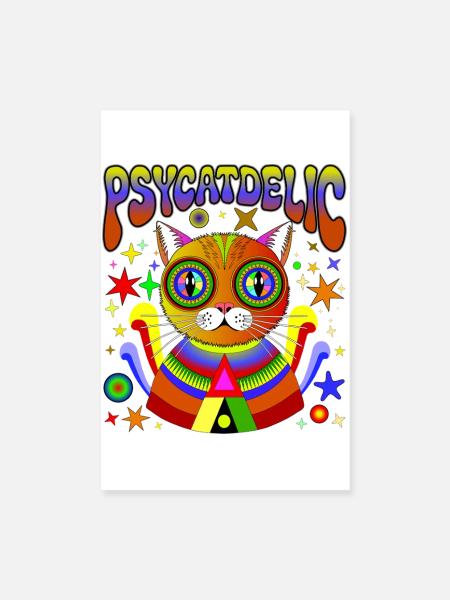 PSYCATDELIC - Poster 20x30 cm - Weiß - Vorne