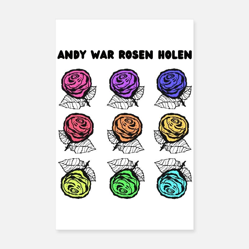 Andy war Rosen holen - Poster 20x30 cm - Weiß