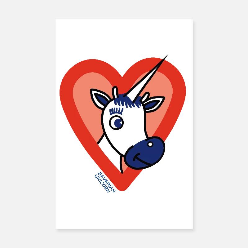 BAYERSK ENHÖRNING - Hjärta Poster 20x30 cm