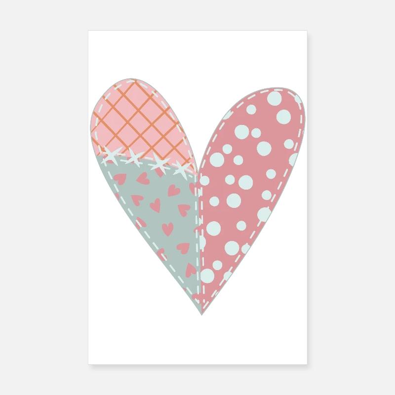 Patchwork Herz Nr. 6 Poster 20x30 cm