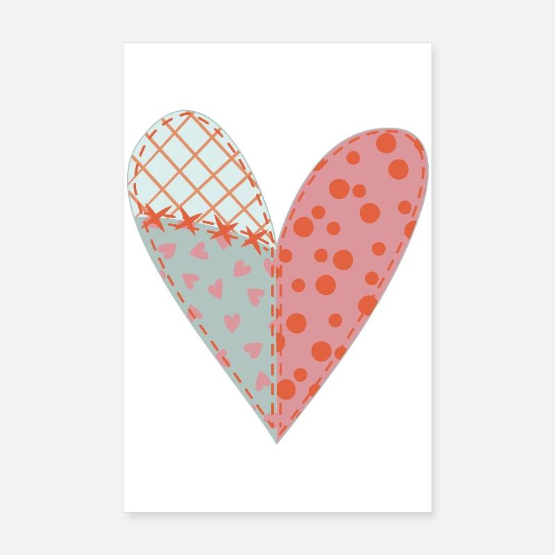 Patchwork Herz Nr. 11 Poster 20x30 cm