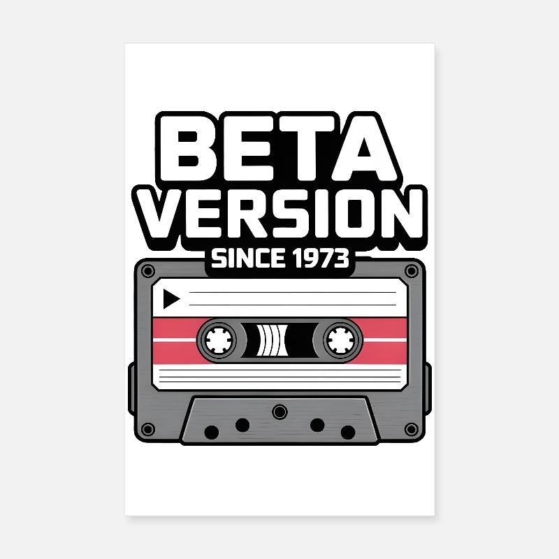 Retro Musik Kassette Design - Poster 20x30 cm - Weiß