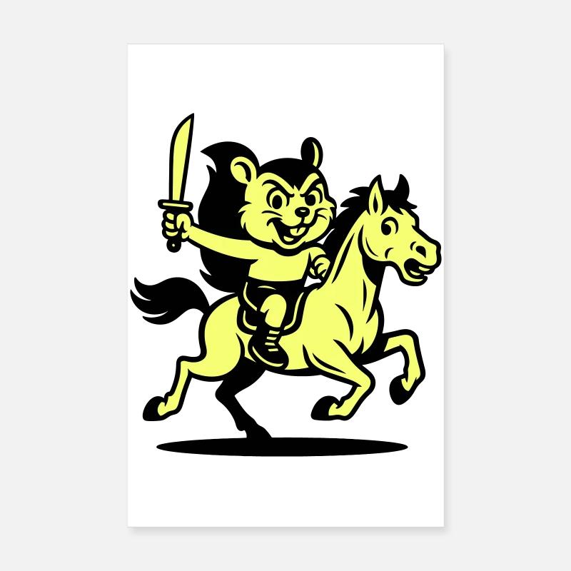 Héros mignon à cheval Poster 20 x 30 cm