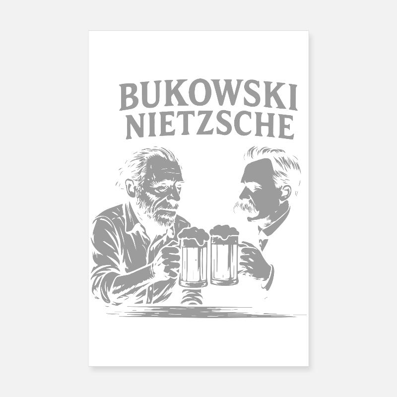 Conception de toasts à la bière de Bukowski et Nietzsche Poster 20 x 30 cm