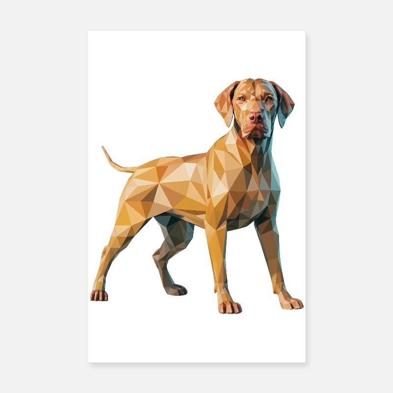 Chien brun - Cool Low Poly Logo Poster 20 x 30 cm
