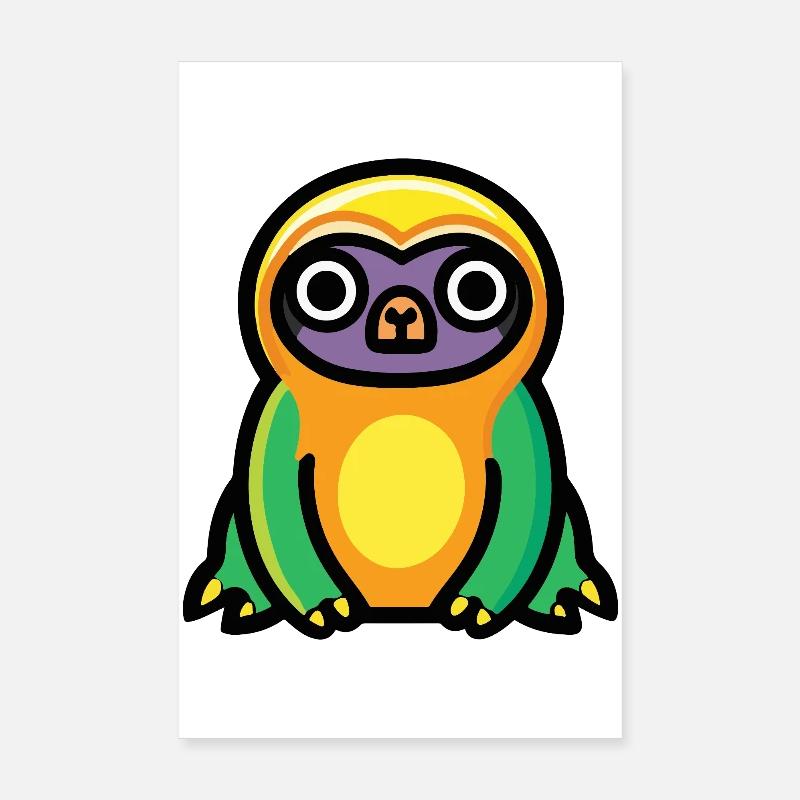 Faultier Halloween Comic Lustig Poster 20x30 cm