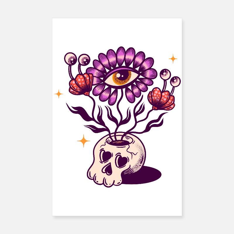 Skull vase Poster 8" x 12" (20x30 cm)