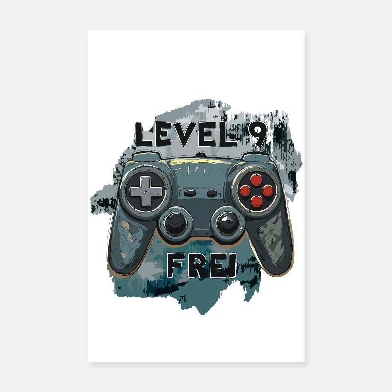 Niveau 9 Manette de jeu gratuite Armée Conception militaire Camouflage Patch Poster 20 x 30 cm