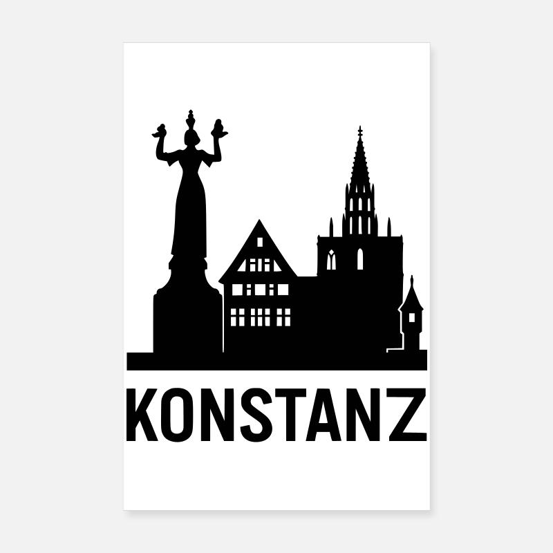 konstanz bodensee silhouette Poster 20x30 cm