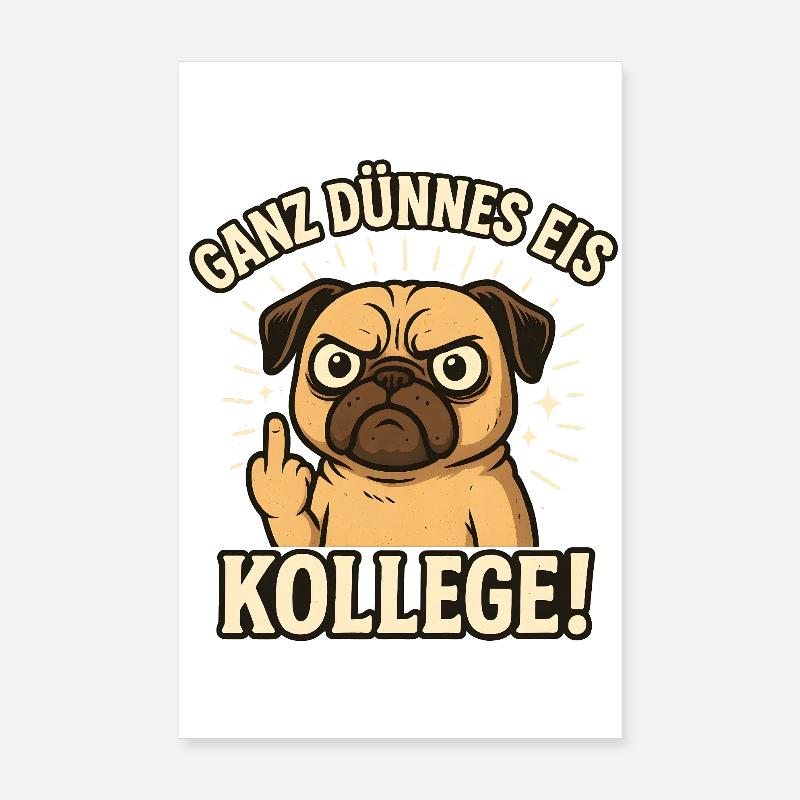 Guten Morgen ganz dünnes Eis - Poster 20x30 cm - Weiß