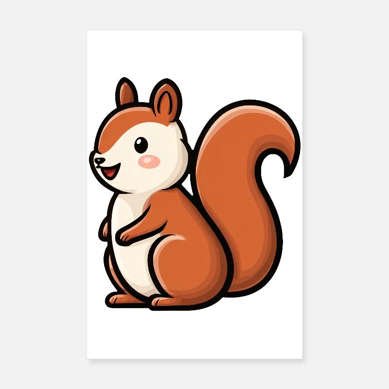 Playful Squirrel Charm Poster 8" x 12" (20x30 cm)