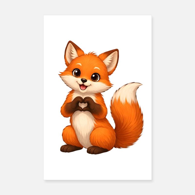 Liebesfuchs Herzform Poster 20x30 cm