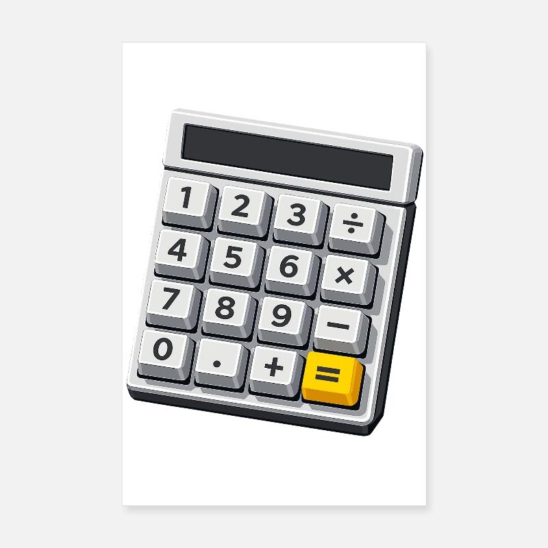 Karneval Kostüm Taschenrechner Mathe Lehrer  Poster 20x30 cm