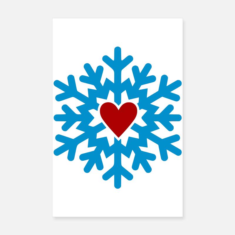 Winterherz Schneeflocke Poster 20x30 cm