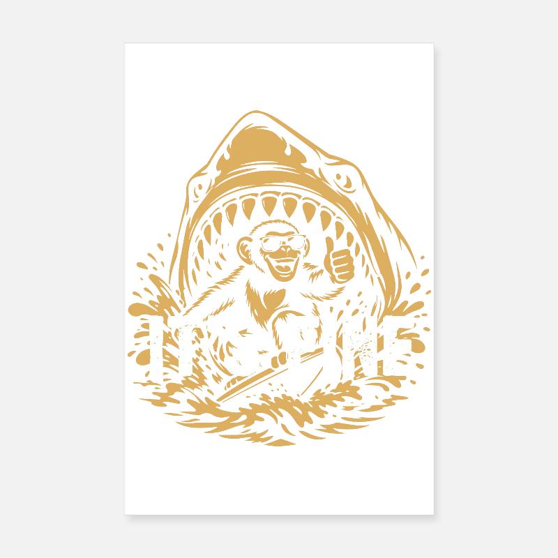 Son magnifique graphique de singe requin Poster 20 x 30 cm