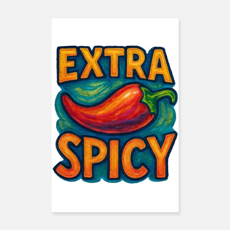 Extra scharfe Chili-Pop-Kunst Poster 20x30 cm