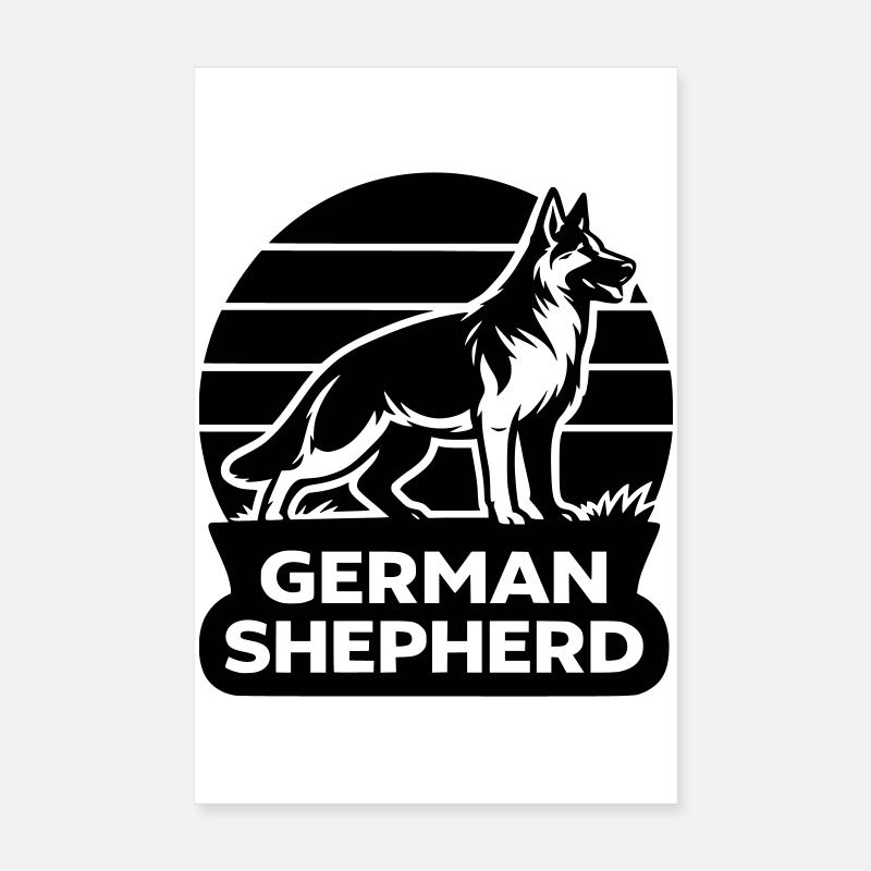 Deutscher Schäferhund Silhouette Poster 20x30 cm