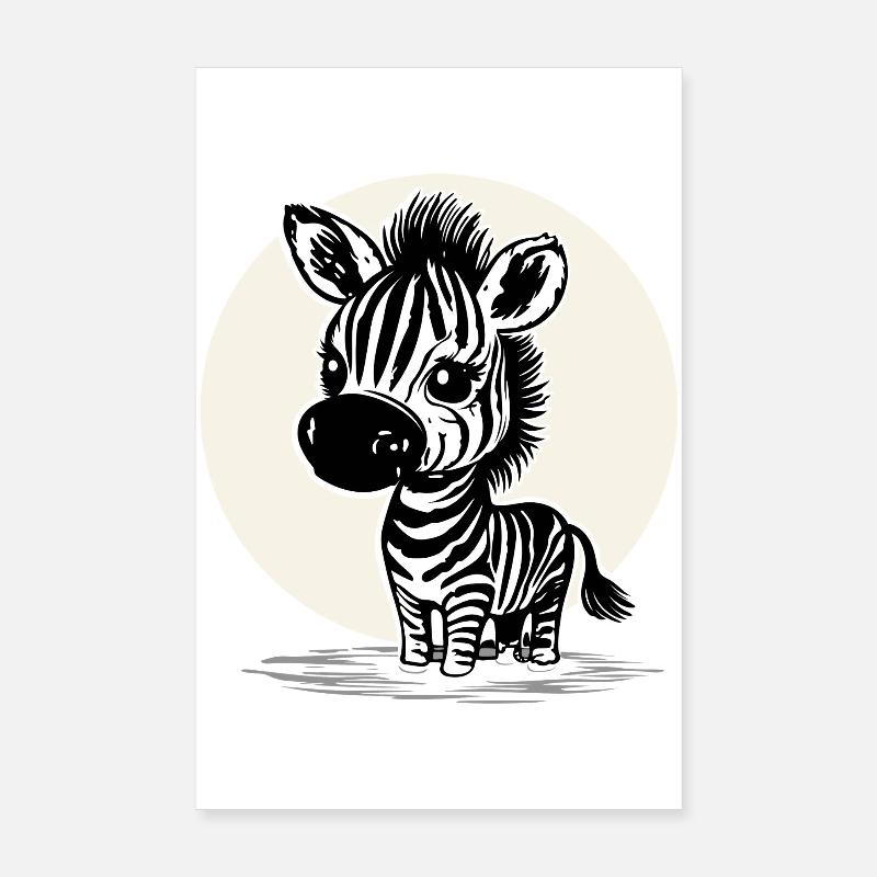 Süßes Zebra – Niedliches Tiermotiv Poster 20x30 cm