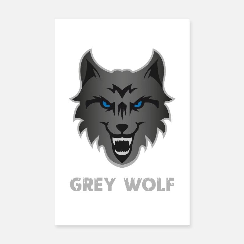 Grey Wolf Lifting Sport Poster 20 x 30 cm